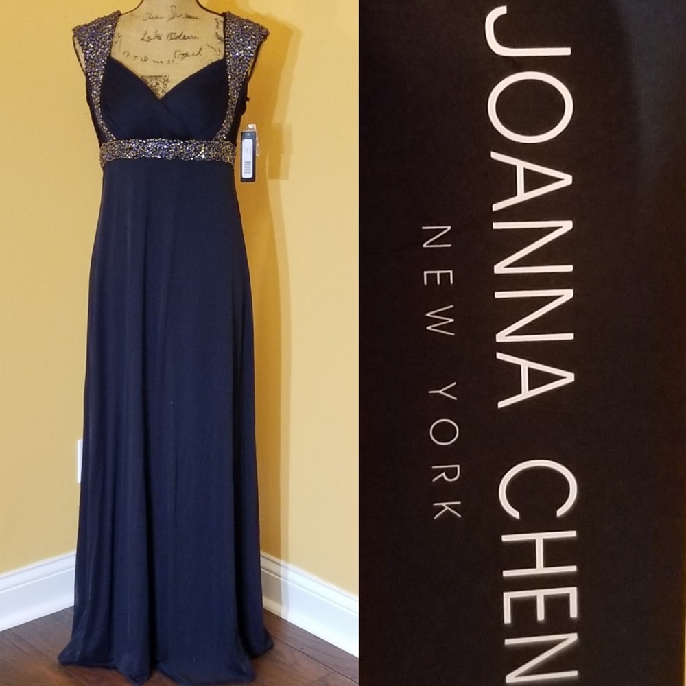 Joanna Chen New York navy sequin empire waist Rk:1
